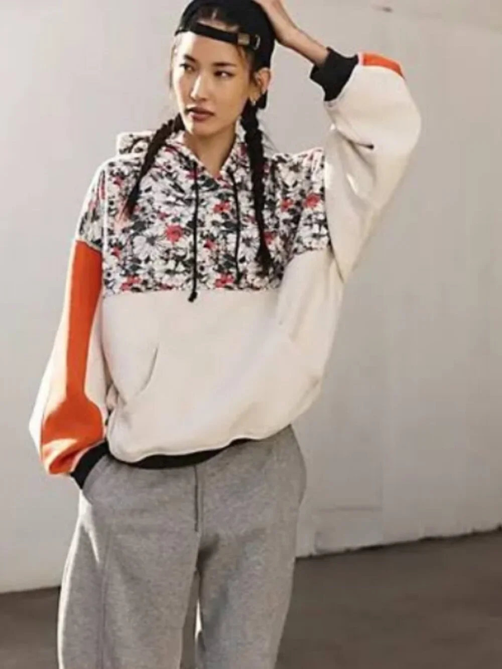 Free People Final Call Buti Hoodie Floral Embroidered Print Sweatshirt Jacket L